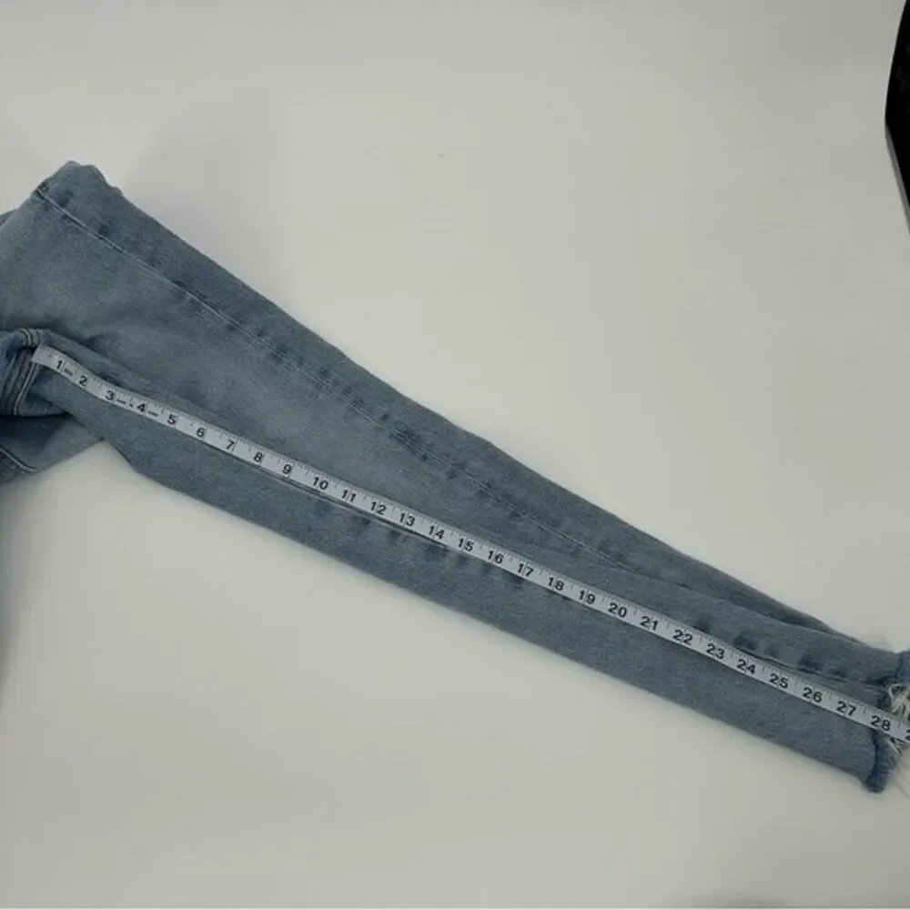 Agolde Criss Cross Straight Jeans Light Blue 28 Raw‎ Hem